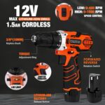 255-Piece Tool Set - Tool Kit with 12V Cordless Drill Driver, Toolbox Storage Case with Drawer, General Household Drill Set for DIY Projects, Home Repairs, Handyman - Image 5