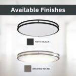 DESIGNERS FOUNTAIN Flush Mount Ceiling Light, 24 Inch Oval LED Lighting Fixture Kitchen, Bedroom, Bathroom, and Hallway, Dimmable, 2800 Lumens, 3000K/4000K/5000K, Brushed Nickel, EV1424C3C-35 - Image 7