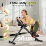 FLYBIRD Ab Workout Equipment, Adjustable Ab Machine Full Body Workout for Home Gym, Strength Training Exercise Equipment for Body Shaping Foldable Waist Trainer Suitable for Beginner Red - Image 3