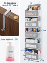 JARLINK Over The Door Organizer Storage, 5 Shelf Hanging Door Organizer with 5 Large Capacity Pockets, Anti Tilt 44 lb Load Behind Door Storage for Bedroom, Bathroom, Pantry, Nursery, (Grey) - Image 4