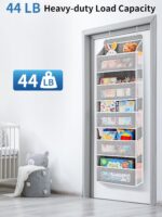 JARLINK Over The Door Organizer Storage, 5 Shelf Hanging Door Organizer with 5 Large Capacity Pockets, Anti Tilt 44 lb Load Behind Door Storage for Bedroom, Bathroom, Pantry, Nursery, (Grey) - Image 7