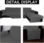 Easy-Going Sectional Couch Covers for Dogs L Shape Sofa Cover Reversible Sofa Slipcover Chaise Lounge Cover Furniture Protector Cover for Pets Dog Cat (Large, Dark Gray/Dark Gray) - Image 4