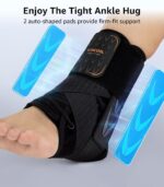 Slim-Fit Ankle Brace for Sprained Ankle, Quick Lace Up Ankle Support for Women Men With 2 Auto-Shaped Pads, Air Fabric Cool Ankle Stabilizer for Injury Recover, Running,Sports, XL(14”-15”) - Image 3