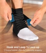 Slim-Fit Ankle Brace for Sprained Ankle, Quick Lace Up Ankle Support for Women Men With 2 Auto-Shaped Pads, Air Fabric Cool Ankle Stabilizer for Injury Recover, Running,Sports, XL(14”-15”) - Image 4