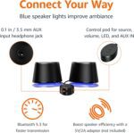Amazon Basics Bluetooth Computer Speakers with USB 3.0 and Blue Lighting - Image 3