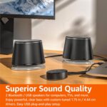 Amazon Basics Bluetooth Computer Speakers with USB 3.0 and Blue Lighting - Image 7