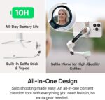 Insta360 Flow 2 Pro Creator Bundle White - Foldable AI Phone Gimbal, Apple DockKit, 360º Pan Tracking, Free Tilt Mode, Built-In Tripod/Selfie Stick, Portable Vlog/Travel Stabilizer, Spotlight, MagSafe - Image 6