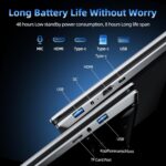 SGIN 17.3 Inch Laptop Computer, Win 11 Laptops with Celeron I3 Processor, 4GB DDR3 128GB SSD, 60800mWh Battery, FHD IPS Display, Type-C, HDMI, 5G WiFi, BT4.2, Numpad, for Business and Students - Image 8