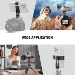 Neewer Metal Phone Tripod Mount with Cold Shoes, 1/4" Thread, 180° Tilt, 360° Rotation, Adjustable Phone Clamp Metal Phone Holder Compatible with iPhone 16 15 Pro Max S24 Ultra Camera Cage, GA010 - Image 9