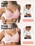 Wireless Bras for Women No Underwire Bralettes Buttery Soft Back Smoothing Full Coverage Everyday Seamless Bra - Image 5