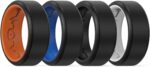King Will Men's Silicone Wedding Bands, 8mm Comfort Fit with Unique Inner Groove Design, Rubber Engagement Rings for Daily Wear and Activities - 1/4 Variety Multipack - Image 3