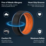 King Will Men's Silicone Wedding Bands, 8mm Comfort Fit with Unique Inner Groove Design, Rubber Engagement Rings for Daily Wear and Activities - 1/4 Variety Multipack - Image 5