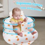 Inflatable Baby Seat for Babies 3 Months and Up, Toddler Floor Seats for Sitting Up, Built in Air Pump Baby Seats for Kids, Blow Up Baby Chair with Back Support - Tiger - Image 4