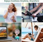snawowo Mini Handheld Personal Portable Fan, Baby Stroller Fan, Car Seat USB or Battery Powered, with Flexible Tripod Clip on Student Bed Desk Bike Crib Treadmill Camping Traveling(Pink) - Image 3