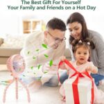 snawowo Mini Handheld Personal Portable Fan, Baby Stroller Fan, Car Seat USB or Battery Powered, with Flexible Tripod Clip on Student Bed Desk Bike Crib Treadmill Camping Traveling(Pink) - Image 7