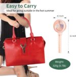 snawowo Mini Handheld Personal Portable Fan, Baby Stroller Fan, Car Seat USB or Battery Powered, with Flexible Tripod Clip on Student Bed Desk Bike Crib Treadmill Camping Traveling(Pink) - Image 8