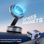 Car Phone Holder for Magsafe [96LBS Ultra Vacuum Suction+2800gf Ultra Magnetic] Car Phone Mount 360° Adjustable, Phone Holders for Your Car for iPhone 16 Pro Max 15 14 13 12 Plus (Carbon Fiber) - Image 4