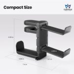 3-in-1 PC Gaming Headset&Controller Holder - EURPMASK Headphone Stand w/Adjustable Clamp&2 Controller Holder&Rotating Arm&Cable Organizer, Universal PC Gaming Accessory Controller Headset Stand-Black - Image 8