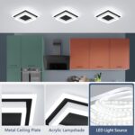 32W Modern LED Ceiling Light, Small Flush Mount Light Fixture, Kitchen Ceiling Lighting Fixtures 6000K, Square Hallway Lighting Fixtures for Living Room Bedroom Bathroom 2 Pack - Image 6