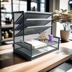 SETTFRFE Office Supplies Desk Organizer,Metal Desktop File Holder Organizer with 5 Tier Paper Tray,Black - Image 5
