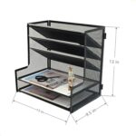 SETTFRFE Office Supplies Desk Organizer,Metal Desktop File Holder Organizer with 5 Tier Paper Tray,Black - Image 7