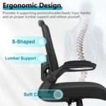 FelixKing Office Chair, Ergonomic Desk Chair Breathable Mesh Chairs with Adjustable High Back Lumbar Support Flip-up Armrests, Executive Swivel Comfy Task Computer Chairs for Home Office Black - Image 4