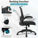 FelixKing Office Chair, Ergonomic Desk Chair Breathable Mesh Chairs with Adjustable High Back Lumbar Support Flip-up Armrests, Executive Swivel Comfy Task Computer Chairs for Home Office Black - Image 7