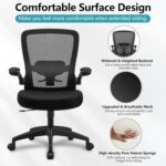FelixKing Office Chair, Ergonomic Desk Chair Breathable Mesh Chairs with Adjustable High Back Lumbar Support Flip-up Armrests, Executive Swivel Comfy Task Computer Chairs for Home Office Black - Image 9