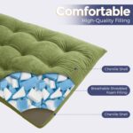 MAXYOYO Japanese Floor Mattress Full Size, 6" Foldable Futon Mattress Tufted Roll Up Floor Bed, Thick Chenille Tatami Mat Sleeping Pad for Camping Guest Room Dormitory Bedroom RV, Green - Image 10