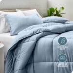 Bare Home Comforter Set - Queen Size - Ultra-Soft - Goose Down Alternative - Premium 1800 Series - All Season Warmth (Queen, Dusty Blue) - Image 3