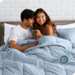 Bare Home Comforter Set - Queen Size - Ultra-Soft - Goose Down Alternative - Premium 1800 Series - All Season Warmth (Queen, Dusty Blue) - Image 4