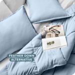Bare Home Comforter Set - Queen Size - Ultra-Soft - Goose Down Alternative - Premium 1800 Series - All Season Warmth (Queen, Dusty Blue) - Image 5