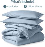 Bare Home Comforter Set - Queen Size - Ultra-Soft - Goose Down Alternative - Premium 1800 Series - All Season Warmth (Queen, Dusty Blue) - Image 8