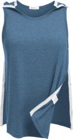 Deyeek Post Shoulder Surgery Shirts for Women Tear Away Snap Button Rotator Cuff Shirt Mastectomy Chemo Port Access Tank Tops - Image 4