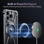 X Case for iPhone 16 Pro Max Case 6.9",with Kickstand 360°Rotatable Magnetic Ring Stand,[Compatible with MagSafe] Shockproof Aluminum Metal Phone Case Slim & Light Phone case,Gray - Image 5