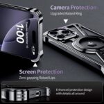 X Case for iPhone 16 Pro Max Case 6.9",with Kickstand 360°Rotatable Magnetic Ring Stand,[Compatible with MagSafe] Shockproof Aluminum Metal Phone Case Slim & Light Phone case,Gray - Image 7