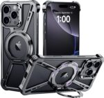 X Case for iPhone 16 Pro Max Case 6.9",with Kickstand 360°Rotatable Magnetic Ring Stand,[Compatible with MagSafe] Shockproof Aluminum Metal Phone Case Slim & Light Phone case,Gray - Image 8