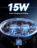 JOYROOM for MagSafe Car Mount Charger, [All-Metal] 15W Fast MagSafe Car Charger, Hands Free Magnetic Phone Holder for Car Dashboard for iPhone 16 Pro Max Plus/iPhone 15 14 13 12 Pro Max Plus, Black - Image 4