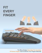 EDJO Ergonomic Wireless Keyboard for Large Hands, with Wrist Rest, Wave Keys, 2.4GHz Full Size Ergo Cordless USB Computer Keyboard, Comfortable Natural Typing, for Laptop, Mac, Windows (Gray) - Image 5