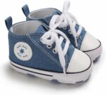 Unisex Baby Boys Girls Shoes, Newborn Infant Non-Slip Canvas Denim High Top Sneakers, Toddler First Walkers Shoes - Image 5