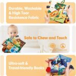 hahaland Baby Toys 0-6 Months - Crinkle Books for Babies 2PCS, Cloth Texture Tails Sensory Book 6-12 Months - Soft, Tummy Time, Montessori Toys 3 4 5 Month Newborn Twin Boys Gifts Travel Infant Toy - Image 4