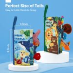 hahaland Baby Toys 0-6 Months - Crinkle Books for Babies 2PCS, Cloth Texture Tails Sensory Book 6-12 Months - Soft, Tummy Time, Montessori Toys 3 4 5 Month Newborn Twin Boys Gifts Travel Infant Toy - Image 8