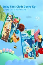 hahaland Baby Toys 0-6 Months - Crinkle Books for Babies 2PCS, Cloth Texture Tails Sensory Book 6-12 Months - Soft, Tummy Time, Montessori Toys 3 4 5 Month Newborn Twin Boys Gifts Travel Infant Toy - Image 9