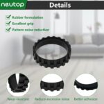 Neutop Replacement Rubber Wheel Tires Compatible with iRobot Roomba 500, 600, 700, 800, 900, e, i, j & S Series Models, Anti-slip, Great Adhesion and Easy Assembly, 4-Pack. - Image 4