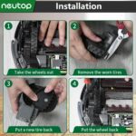 Neutop Replacement Rubber Wheel Tires Compatible with iRobot Roomba 500, 600, 700, 800, 900, e, i, j & S Series Models, Anti-slip, Great Adhesion and Easy Assembly, 4-Pack. - Image 6