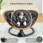 Baby Swings for Infants, Fasonbaby Bluetooth Infant Swing with Music Speaker with 3 Seat Positions, 5 Speeds and Remote Control - Portable Baby Swing for Indoor and Outdoor (Black) - Image 3