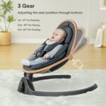 Baby Swings for Infants, Fasonbaby Bluetooth Infant Swing with Music Speaker with 3 Seat Positions, 5 Speeds and Remote Control - Portable Baby Swing for Indoor and Outdoor (Black) - Image 4
