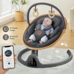 Baby Swings for Infants, Fasonbaby Bluetooth Infant Swing with Music Speaker with 3 Seat Positions, 5 Speeds and Remote Control - Portable Baby Swing for Indoor and Outdoor (Black) - Image 6