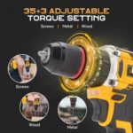 3/8" Brushless Compact Drill Tool Set, 85N.m 21V Cordless Drill Box with 2 * 2000mAh Battery, 782 In-lb Tool Set,DIY Hand Tool Kits for Daily Home Repair - Image 4