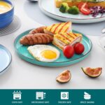 vancasso Bonita Blue Dinnerware Sets, Plates and Bowls Set for 4, 12 Pieces Stoneware Dinnerware Set, Dishwasher and Microwave Safe - Image 5